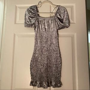 Silver velvet dress